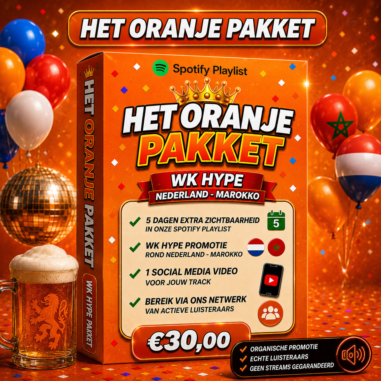 ORANJE PAKKET VOL GAS WK HITS (GELDIG VANAF 29 JUNI)